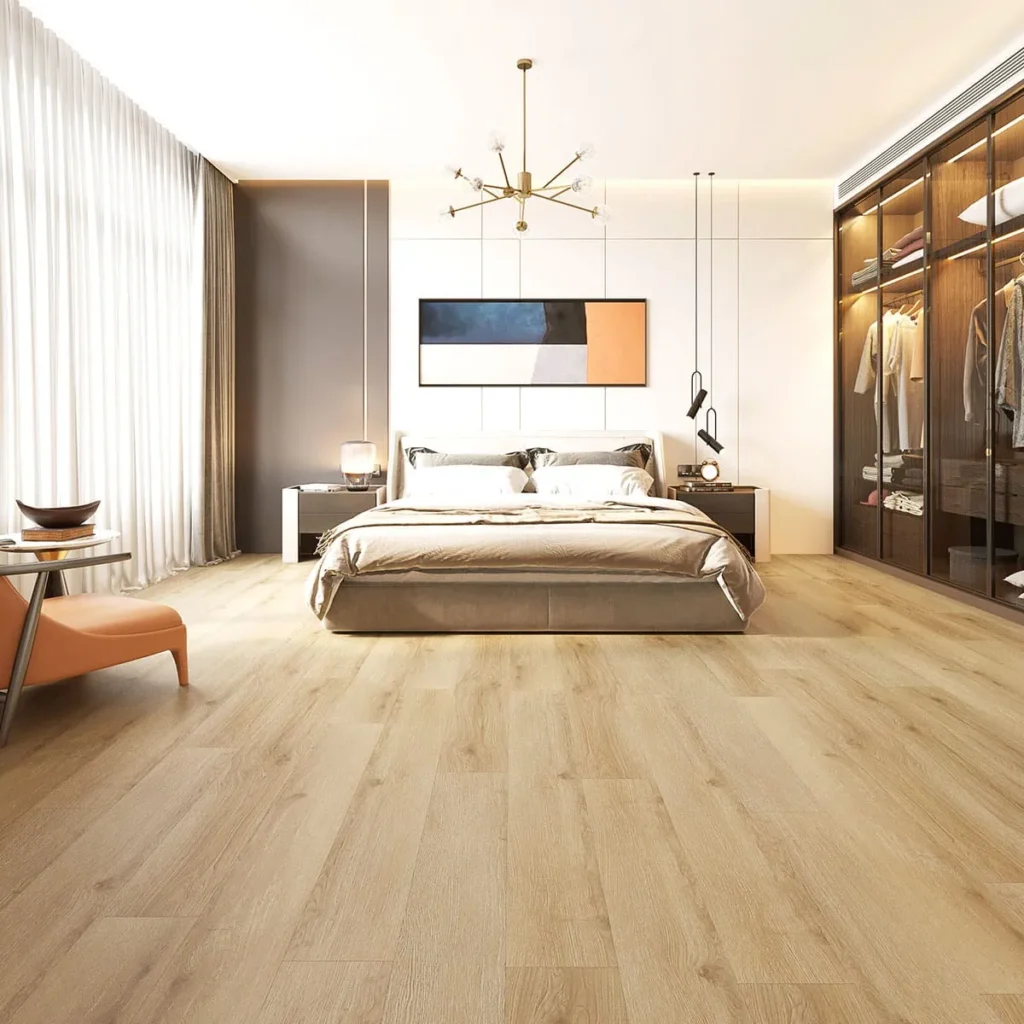 el piso laminado click magnus a prueba de agua tekno step redefine la forma de renovar tu hogar. con tablones mas grandes, texturas realistas y un acabado que imita la madera natural, este piso combina elegancia moderna con una resistencia superior al desgaste y la humedad